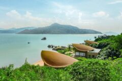an lam retreats overview of the hotel with hills in the background