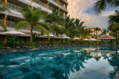 swimming pool at la siesta in hoi an, vietnam