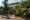 Viroth's Hotel entrance of white front with trees and an old fashioned car parked outside