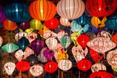 Paper,Lanterns,On,The,Streets,Of,Old,Asian,Town