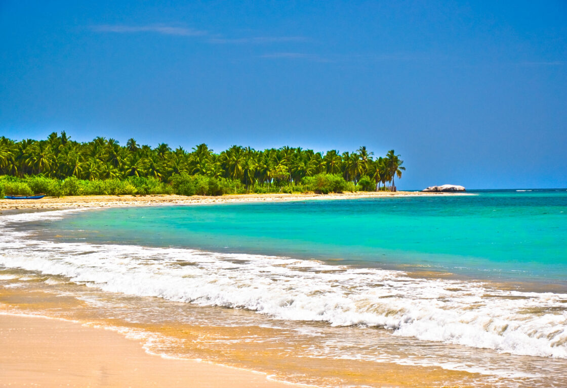 Sri Lankan beaches stretching along the coast