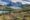 Mountain range with lakes inTorres del Paine National Park Chile