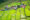 green rice terraces in banaue philippines stagger at different heights and in the middle a cluster of small houses creates a small village in the terraces