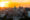 Golden light of Sunset over the National Congressional Building in Buenos Aires