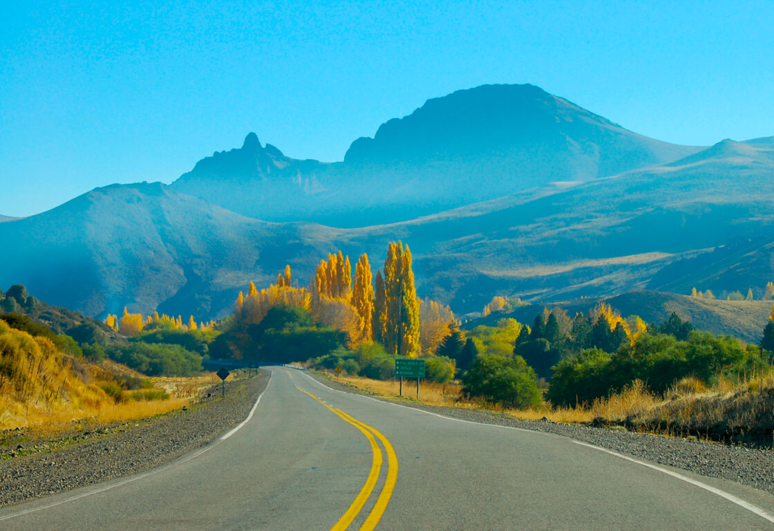 Golden Light over Ruta 40 in Argentinian Lake District, Patagonia