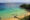 Aerial view of Sancho Beach showing white sand and turquoise water, at Fernando de Noronha Brazil