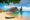 Galapagos Islands. Ecuador. Bartolome Island. Pinnacle Rock. Rocks in the water next to the sandy beach. Blue lagoon. Landscapes of the Galapagos.
