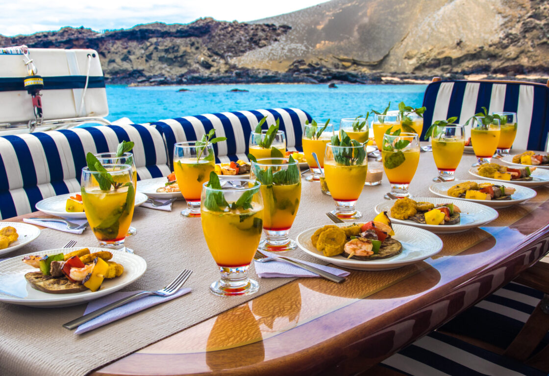 Lunch on a cruise in the Galapagos