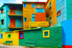 La Boca, view of the colorful building in the city center, Buenos Aires, Argentina