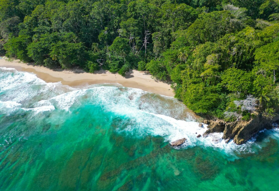 playa negra beach from an aerial point of you