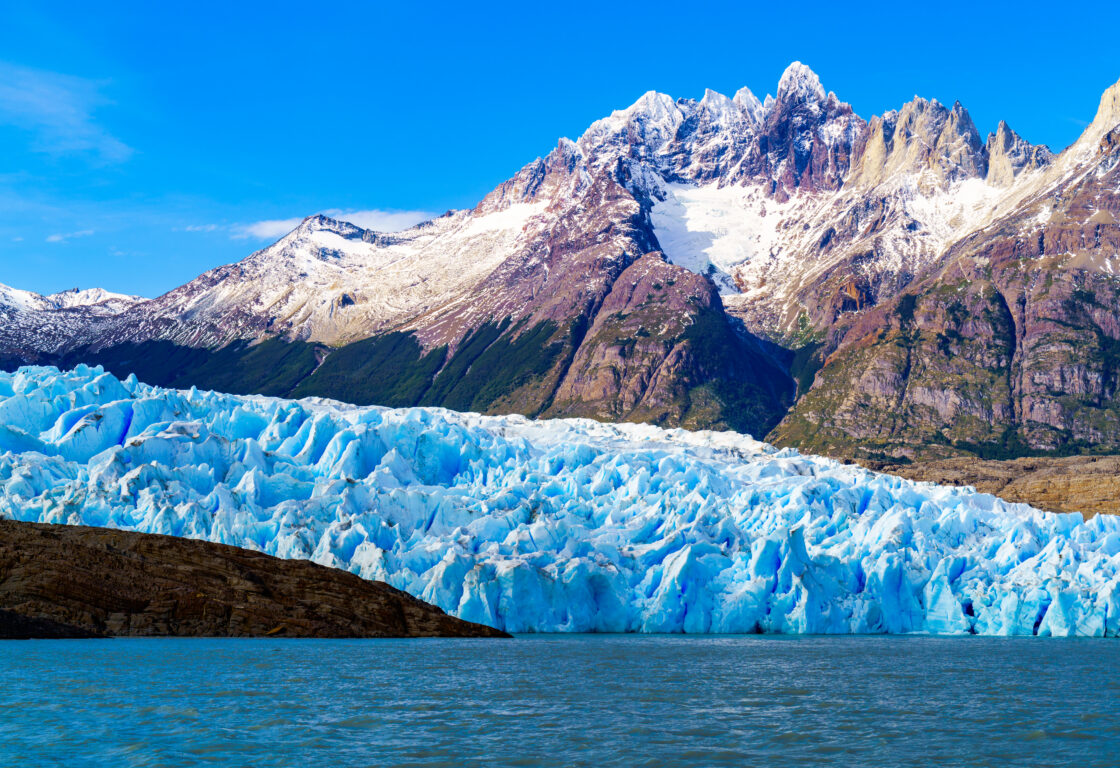 Grey Glacier at the Grey Lake in southern patagonia ice field, Chile