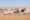 Wild African animals on the waterhole in Etosha National Park, Namibia. Panorama landscape of savannah with zebra, antelopes, giraffe, ostrich and birds for banner about wildlife of animals in Africa.