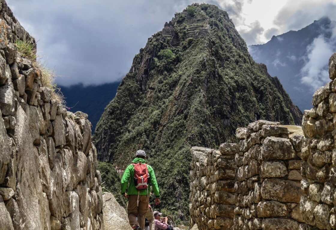 a person walking on The Inca Trail, Machu Picchu, Peru