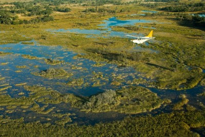 Flying into the Okavango Delta