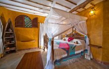 The chic suite interiors at Waterlovers, Diani Beach