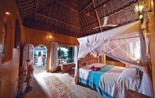 The chic suite interiors at Waterlovers, Diani Beach