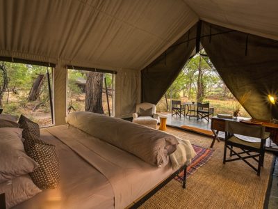 The tent interiors at Machaba Camp